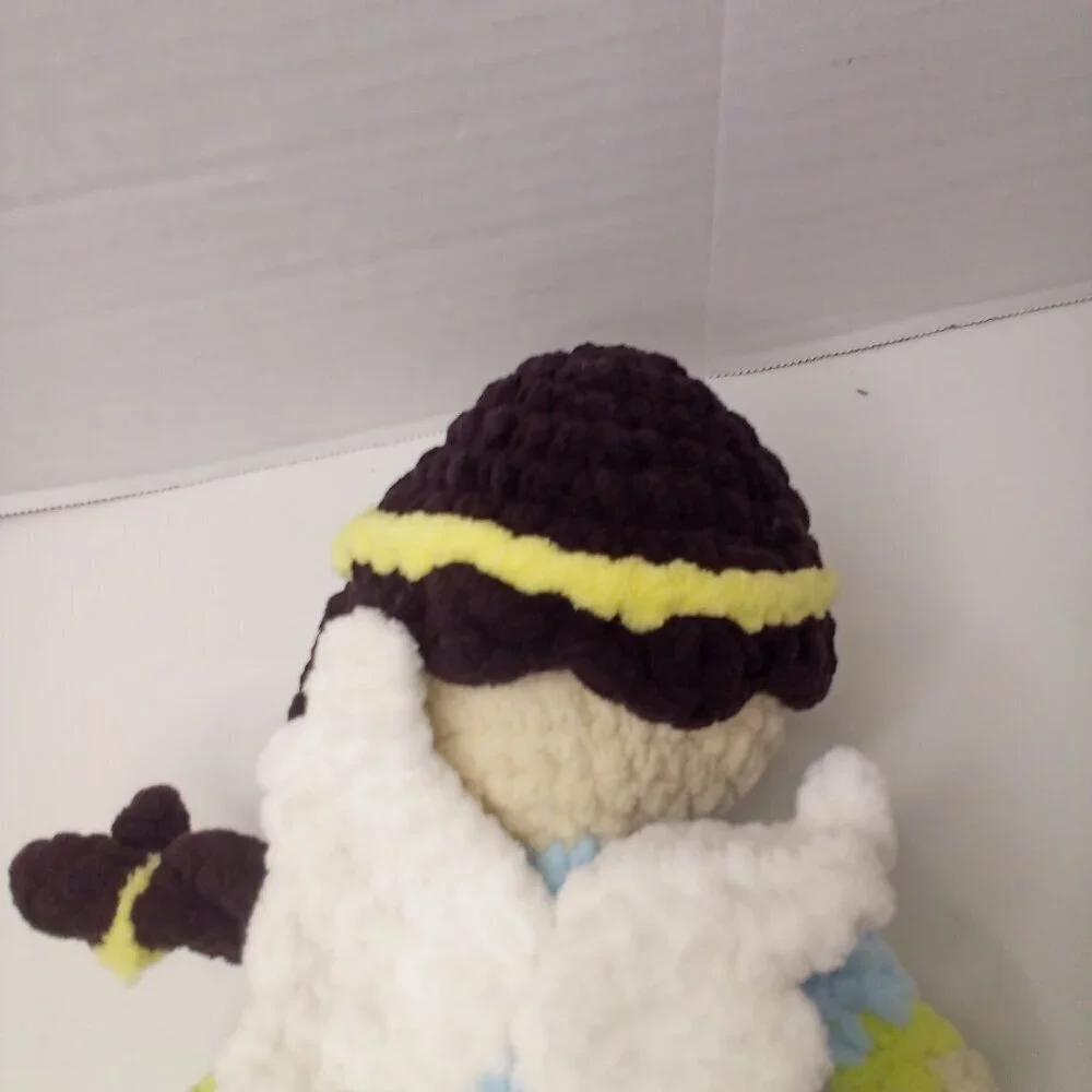 Crochet Angel Doll Handmade Braided Hair Wings 10